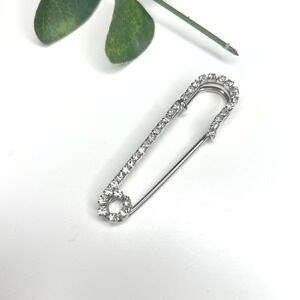 Sparkling Rhinestone Safety Pin Brooch‎ Statement Pin Accessory